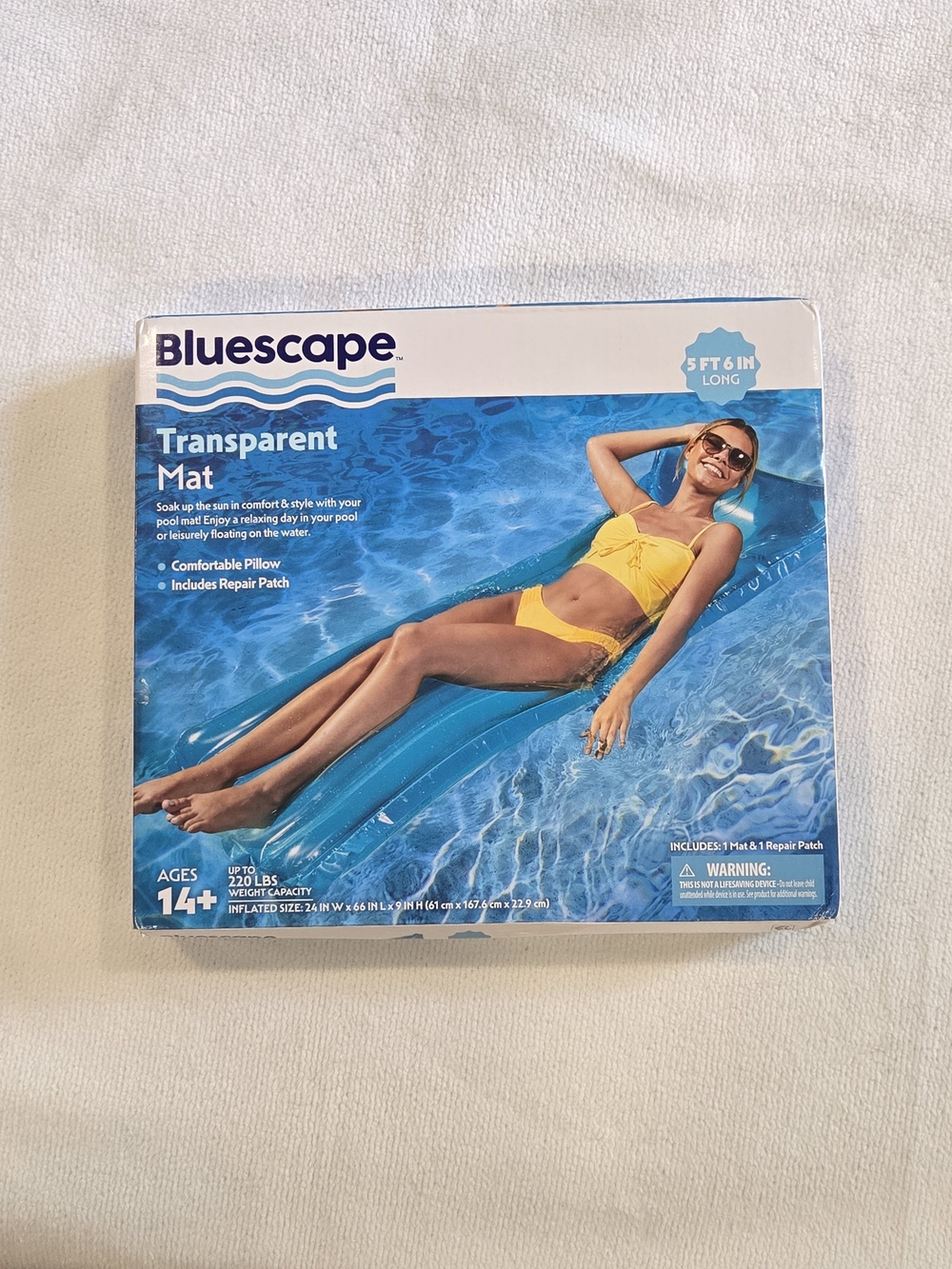 Bluescape NIB Blue Inflatable Pool Lounger